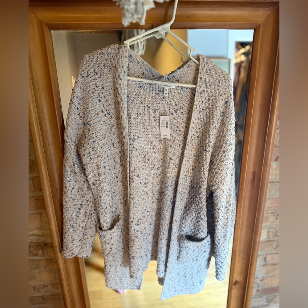 NWT Women's Speckled Knit Cardigan Sweater